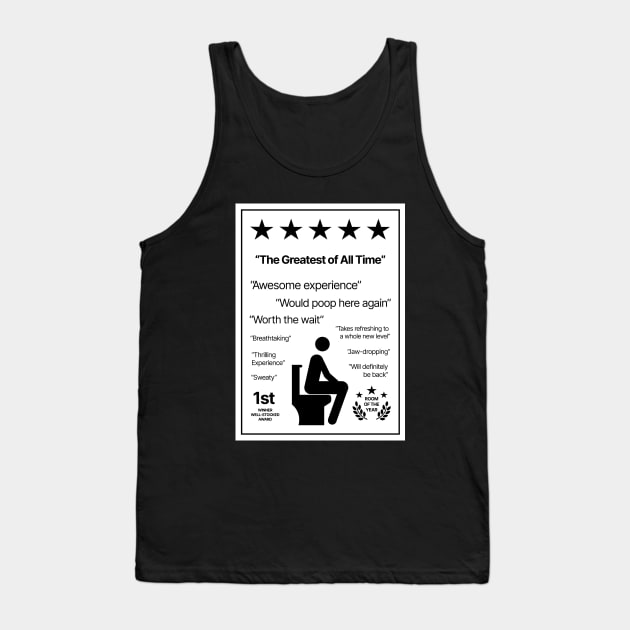 Funny Bathroom Reviews | Bathroom Humor Tank Top by Aome Art